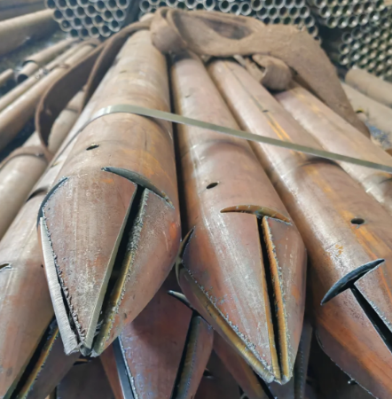 安康出尖打孔加工无缝注浆钢花管注浆管厂家